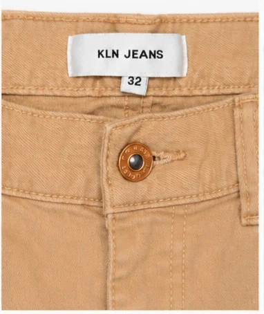 Jean beige KLN Jeans taille S/M – coupe flare tendance – photo 2